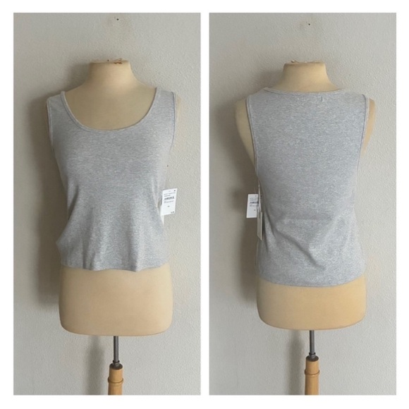 Good American | Tops | Was 39 Good American Gray Ribbed Tank | Poshmark